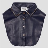 COLLAR LEATHER BLUE GOLD - S/M