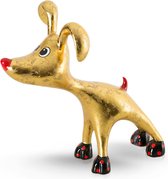 Deco object 'Nieuwsgierige Hondje Billie' AR-NP15012 L Goud