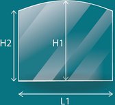 Fetimex Robax Hittebstendig Vlak Keramisch Kachelglas 4 mm - Trapezium vorm, Afgeronde vorm - Afmeting : 20 cm x 30 cm