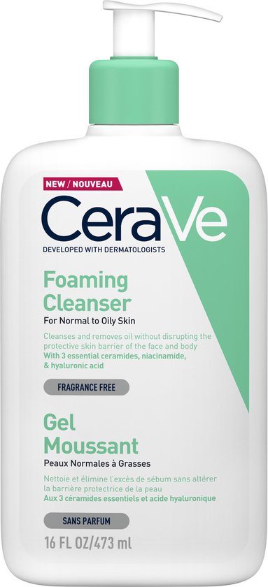 CeraVe Foaming Cleanser gel nettoyant visage 473 ml Unisexe | bol.com
