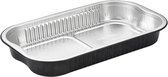 480 Stuks x Plus Pack Aluminium Bakje 700 ml Zwart + dPET Deksel - Rechthoekige aluminium  bakje - 700 cc aluminium bak - 700cc bakken - Alu bakje - oven bakje -