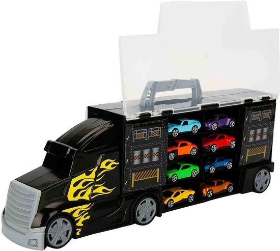 Promo CAMION TRANSPORTEUR AVEC 8 VOITURES, 1 CAMION + ACCESSOIRES TEAMSTERZ  chez Intermarché