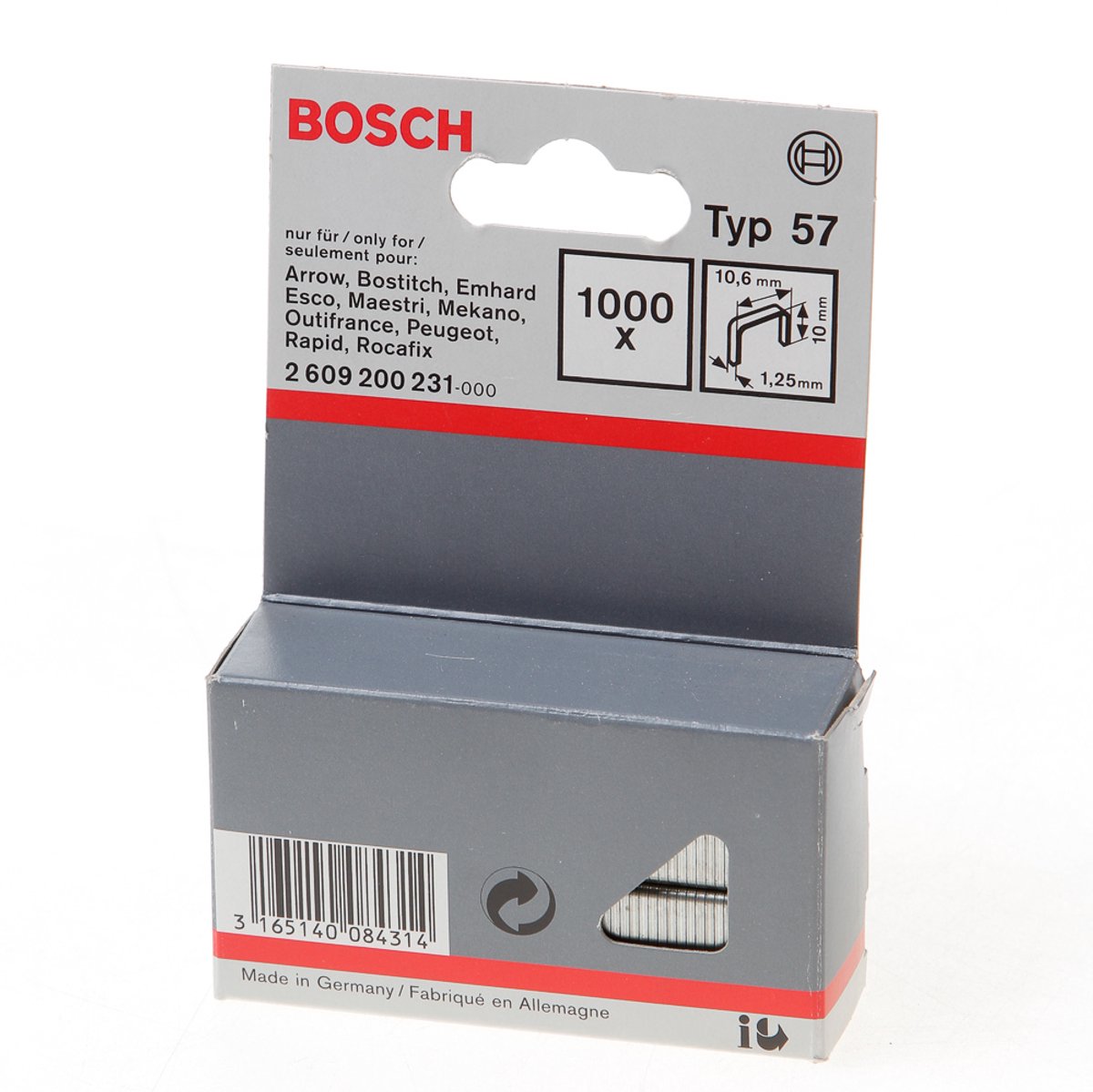 Bosch - Niet met platte draad type 57 10,6 x 1,25 x 10 mm