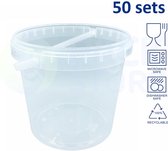 50 x ronde transparante emmers met deksel - 2,5 liter met garantiesluiting - geschikt voor diepvries en vaatwasser - geschikt voor food & non-food - geproduceerd in Nederland