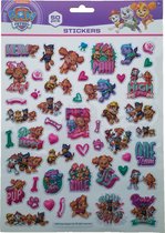 Bubbel-stickers "Paw Patrol Roze" +/- 50 Stickers