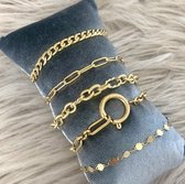 By Julie Luxury armbandenset Goudkleurig - Stainless steel