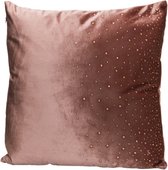 Kussen Strass Roze 45x45xh10cm Fluweel