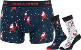 Jack & Jones degar giftbox 3P boxer & socks blauw - L
