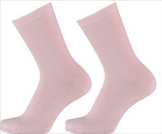 Sokken kinder en dames van 98% bio-katoen naadloos per 2 paar. 31-34, Licht Roze.