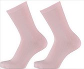 Sokken kinder en dames van 98% bio-katoen naadloos per 2 paar. 27-30, Licht Roze.
