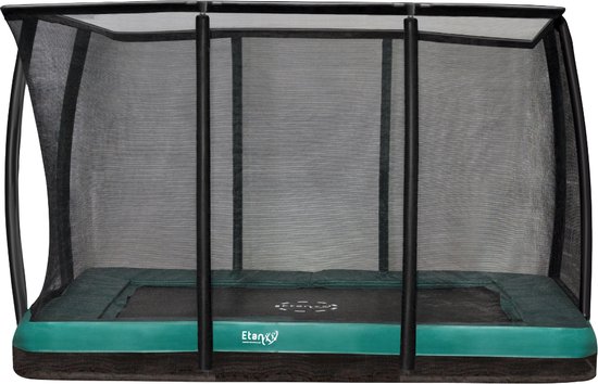 Etan Premium Trampoline Inground Combi Deluxe - 1259 / 380 x 275 cm - Incl. Deluxe Veiligheidsnet - Groen - Rechthoekig