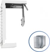 ErgoSupply Viper CPU Houder - Computer Beugel - PC Houder - Desktop Standaard - Bevestiging voor onder Bureau of aan Wand - Verstelbaar - Wit