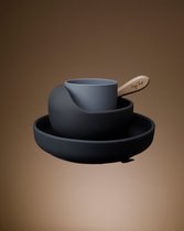 3 delig siliconen servies set - antractiet/grijs - bord met zuignap - My chupi - beker - schaaltje -kraamcadeau - babyservies -  BPA vrij
