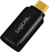 LogiLink UA0356 tussenstuk voor kabels USB-C 3,5 mm Zwart