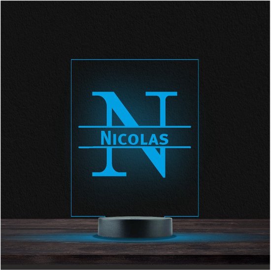 Led Lamp Met Naam - RGB 7 Kleuren - Nicolas