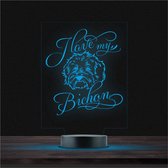 Led Lamp Met Gravering - RGB 7 Kleuren - I Love My Bichon