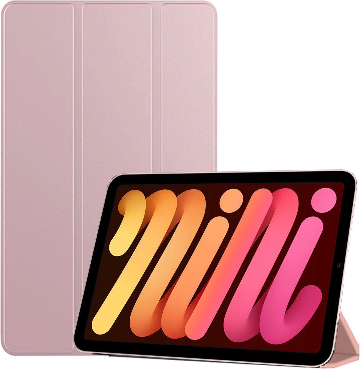 Tablet Hoes geschikt voor iPad Mini 6 Book Case Tablet Cover - Rose