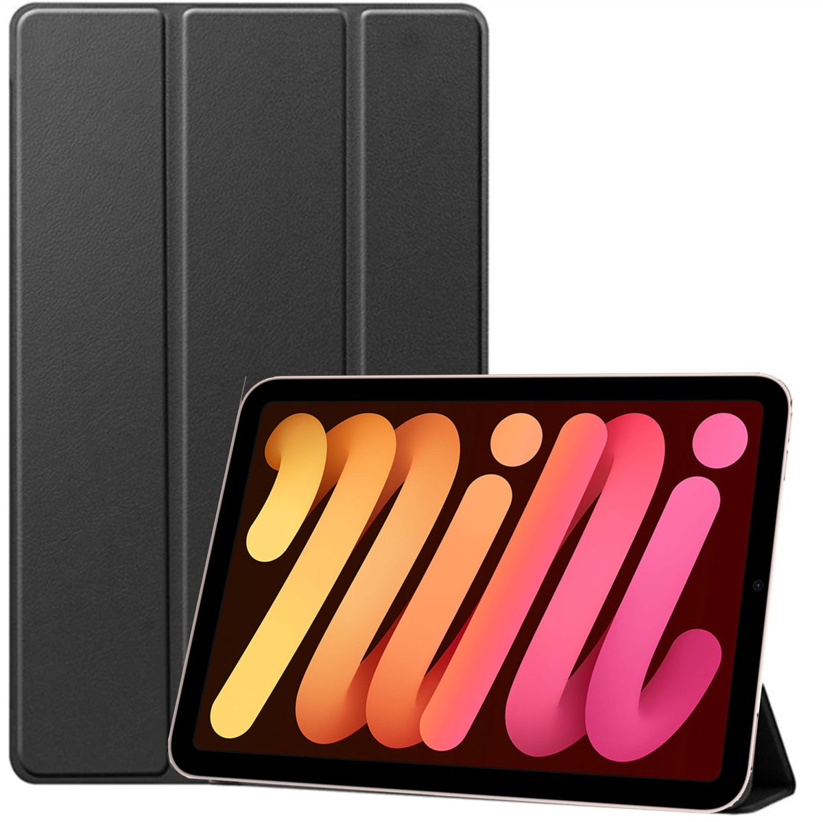 Tablet Hoes geschikt voor iPad Mini 6 Book Case Tablet Cover - Zwart