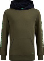 WE Fashion Jongens sweater met tapedetail en capuchon