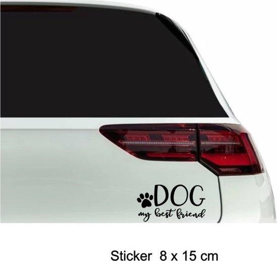 Autocollant fenêtre / voiture ou porte Chien mon meilleur ami