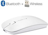 Elementkey MIX2 - 2 in 1 Draadloos Bluetooth Muis + 2.4Ghz Dongle Wireless Mouse - Comfort & Compact - Wit