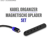 Kabel Organiser - Magnetische oplaadkabel Inclusief Kabel organiser - Laad je telefoon makkelijk op en houdt uw kabels georganiseerd! Apple Lightning / USB-C / Micro USB – 2.4A Fast Charge Ou