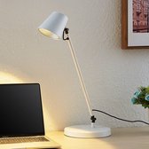 Lucande - LED bureaulamp- met dimmer - 1licht - metaal - H: 46 cm - mat wit - Inclusief lichtbron