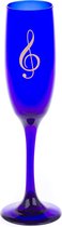 Champagneglas vioolsleutel kobaltblauw