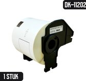 DULA Brother Compatible DK-11202 - Voorgestanst verzendlabel - 1 rol - 62 x 100 mm - 300 labels per rol - Zwart op wit - Papier