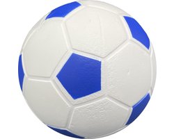 Voetbal Zacht Foam - Ø14 cm WIT-BLAUW - Soft Voetbal - Schuimrubber -