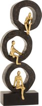 J-Line Figuur 3 Denkers Ringen Mangohout/Aluminium Zwart/Goud