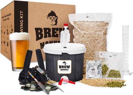 Brew Monkey Compleet IPA - Bierbrouwpakket - Zelf Bier Brouwen Bierpakket - Startpakket - Gadgets Mannen - Cadeau