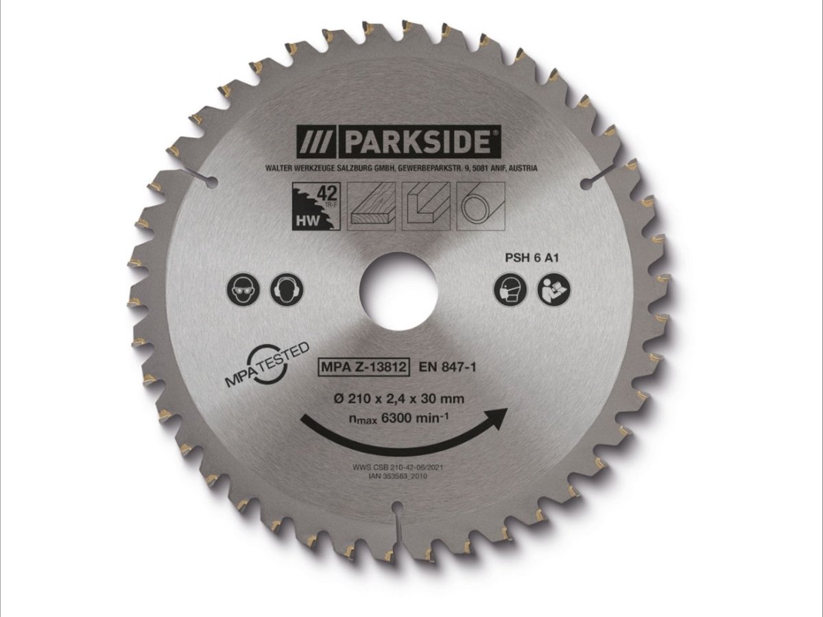 PARKSIDE® Cirkelzaagblad 42 tanden - 210mm - Passend op alle gangbare handcirkelzagen