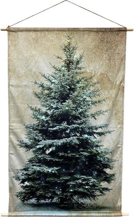 Wandkleed LED Kerstboom - Kerstdecoratie - 24 LED - 55x82cm | bol.com