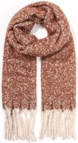 Warme Sjaal met Franjes - 185x50 cm - Bruin