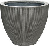 Pot Ridged Vertical Jesslyn XS Dark grey 42x35 cm ronde bloempot