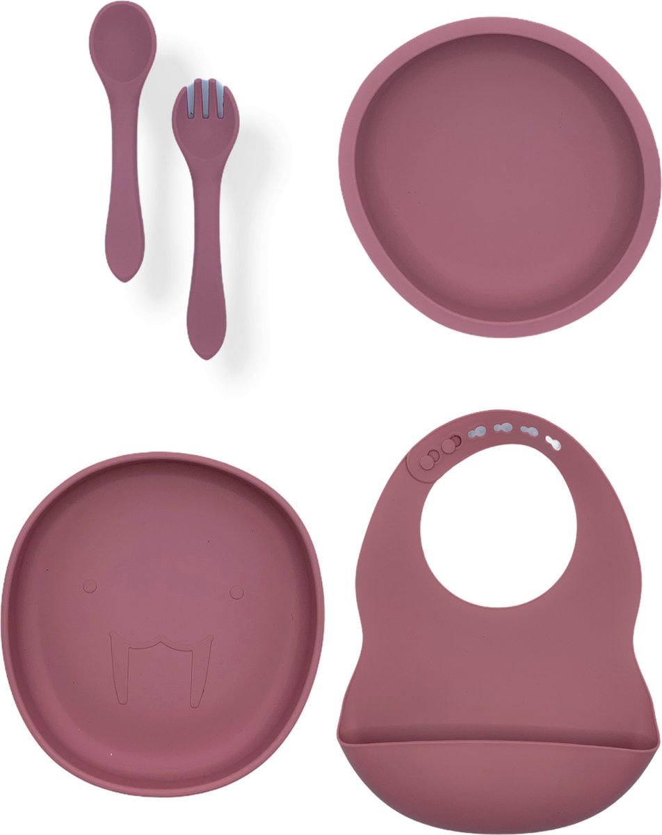 Goedkoopste Lonnie Serviesset - Set Walrus Compleet - Lila - Kinderservies - Servies - Bestek