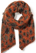 Warme Sjaal Panterprint - 185x60 cm - Oranje