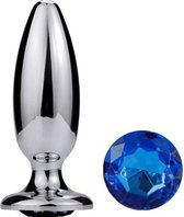 Nooitmeersaai - Metalen buttplug 38 – 125 mm blauw kristal