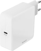 Deltaco USB-C PD Wandlader, wall charger, 1x USB-C PD, 65 W - Wit