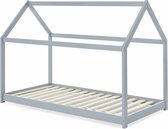 Alice's Garden Kinderbed huis TOBIAS - Bedbodem inbegrepen - 90x190cm - Grijs