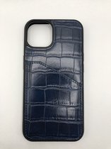 Hoogwaardige Slangenprint Back Cover met pasjes vakje - geschikt voor iPhone 13 - Blauw