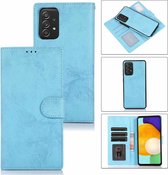 Bookcase Samsung Galaxy A52 | Hoogwaardig Pu Leren Telefoonhoesje | Lederen Wallet Case | Licht Blauw