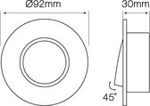 LED Line - OP=OP Inbouwspot zwart rond - kantelbaar - zaagmaat 75mm - buitenmaat 85mm