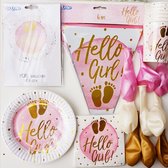 Babyshower of genderreveal set Hello Girl 35-delig - babyshower - genderreveal - geboorte - baby - baby girl