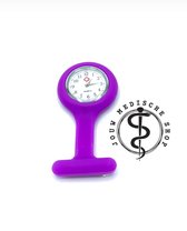 Jouw medische shop - nurse watch - verpleegsterhorloge - zusterhorloge - siliconen - purple - paars -montre infirmière violet - montre - cadeau verpleegkundige - black friday - sin