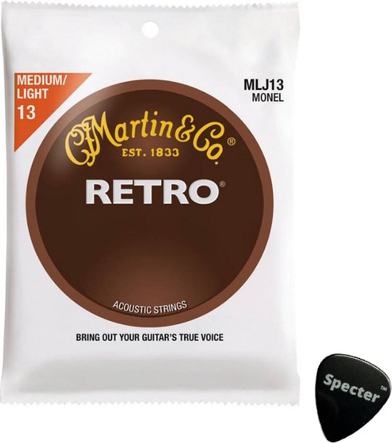 Foto: Mlj13 martin retro acoustic snarenset akoestisch met specter plectrum