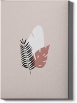 Walljar - Tropical Leaves Light - Muurdecoratie - Canvas schilderij