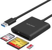 Sounix USB 3.0 kaartlezer - 3 in 1 Cardreader - SD/Micro SD/CF - 95mbps/85mbps - zwart