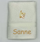 Handdoek met kitten en naam 50 x 100 cm